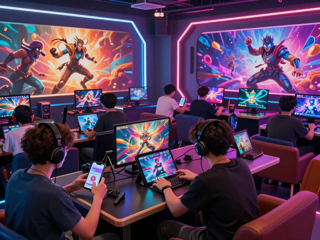 Exciting scene of players immersing in various porn ganes online, featuring colorful graphics and lively interactions.