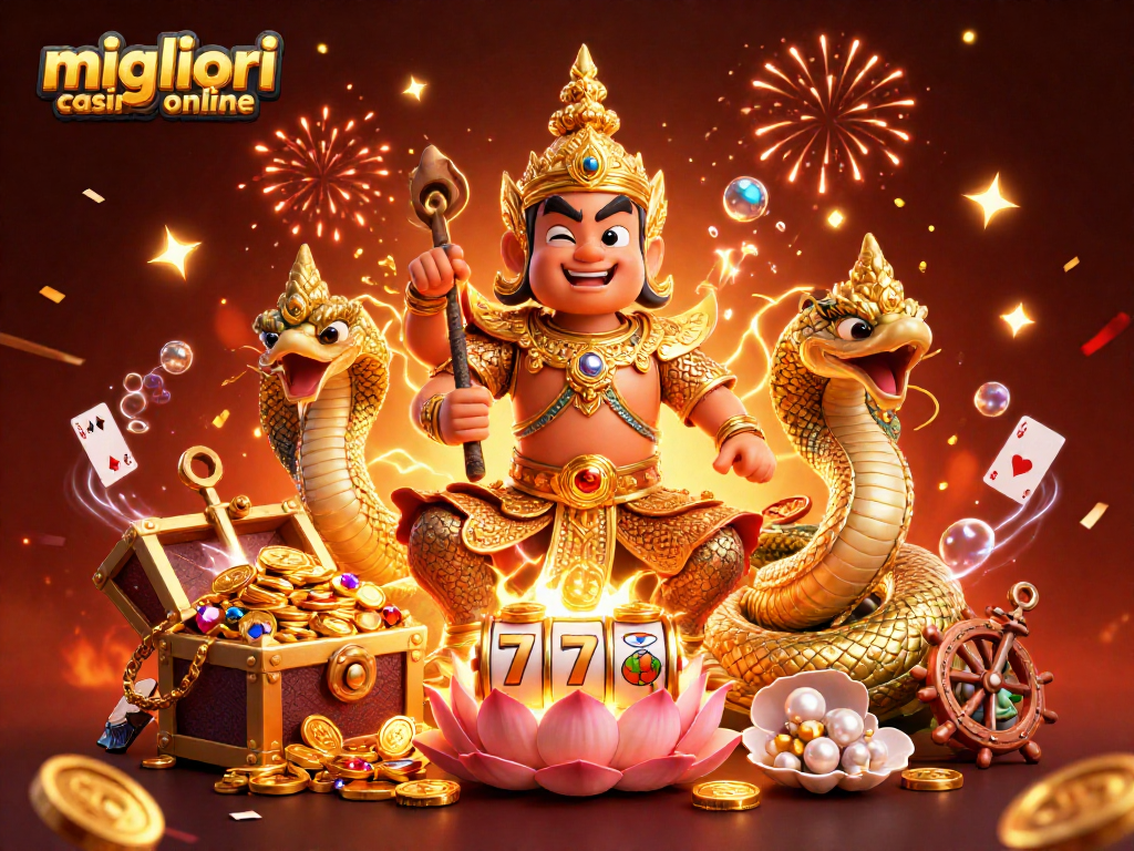 Gioca ai migliori casinò online con la guardia tempio di Thailandia e simboli di slot.