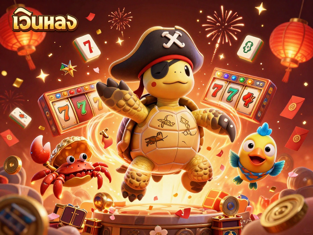 Experience engaging slots with เว็บตรง in a vibrant scene featuring turtles and treasures.