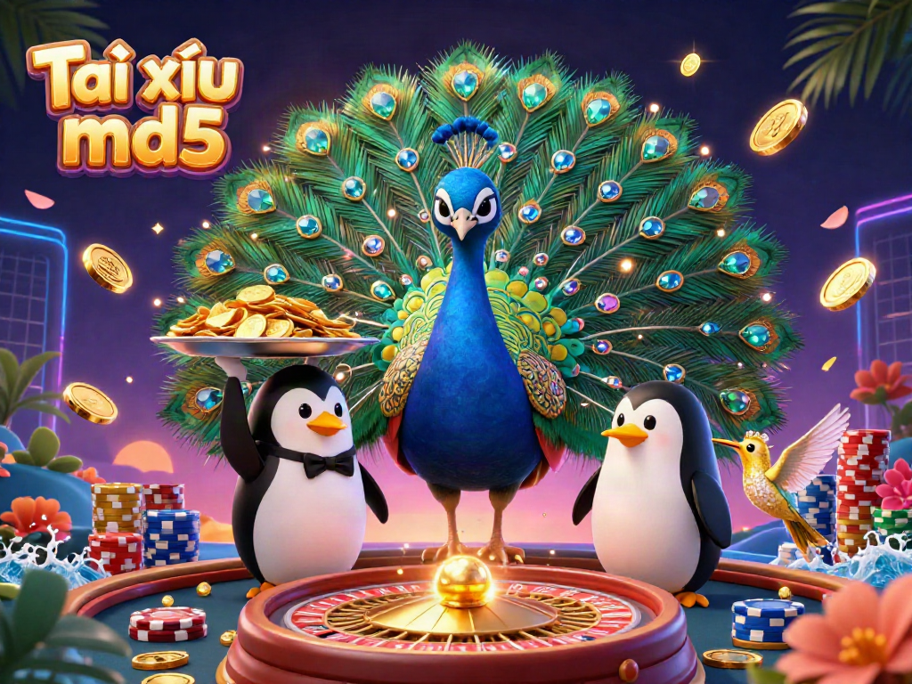 Experience thrilling gameplay in Tài xỉu md5 with vibrant characters and dynamic casino elements.