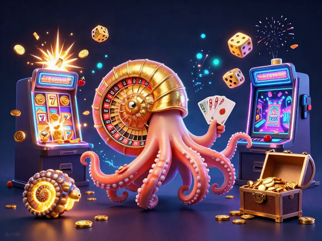 Experience thrilling gameplay with ALo789 in an exciting 3D casino scene featuring a giant nautilus roulette wheel.