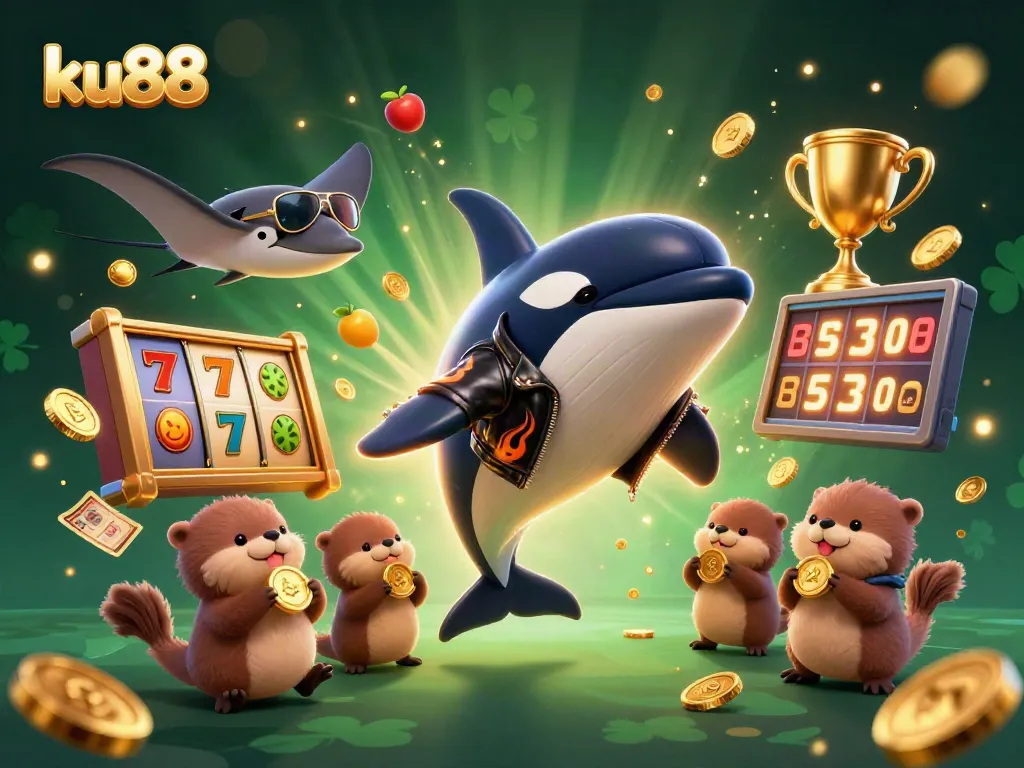 Experience the thrill at ku88 as the orca jumps into action with slots and jackpot excitement.