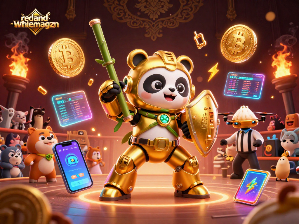 Engage with redandwhitemagzn's exciting digital casino world featuring crypto-themed 3D cartoon elements.