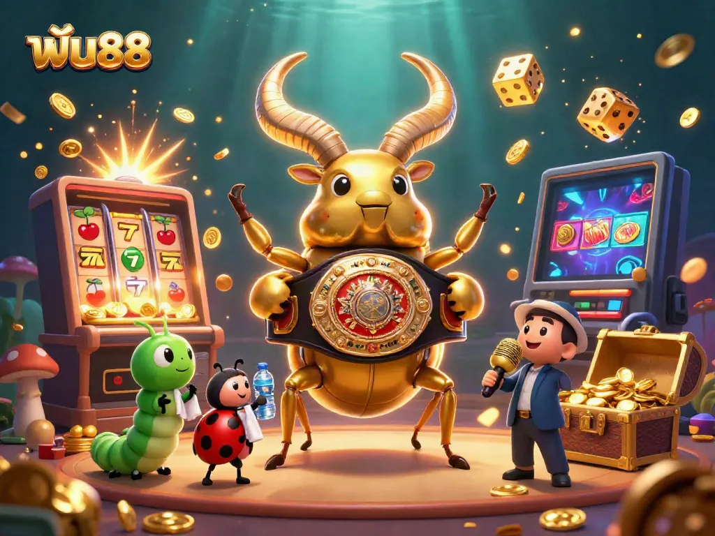 Experience exciting casino action with ฟัน88 in vibrant 3D illustration featuring characters and game elements.